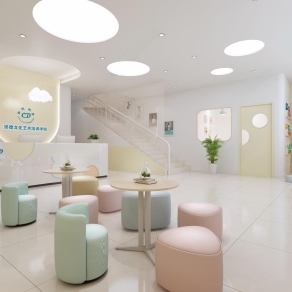 现代培训接待大厅3D模型下载